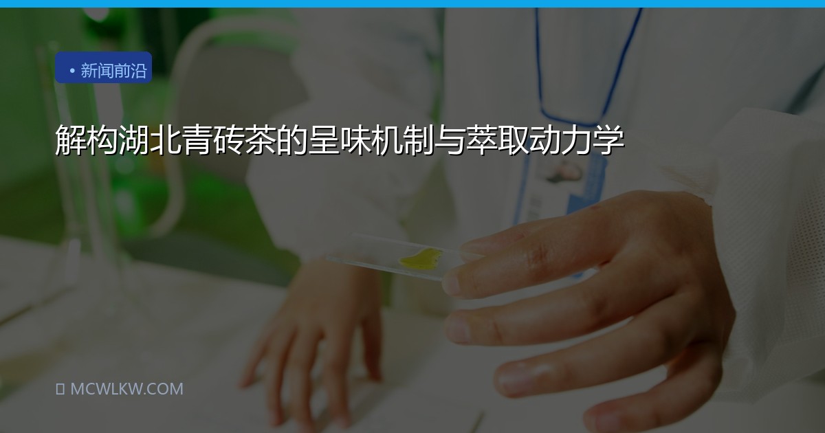 解构湖北青砖茶的呈味机制与萃取动力学