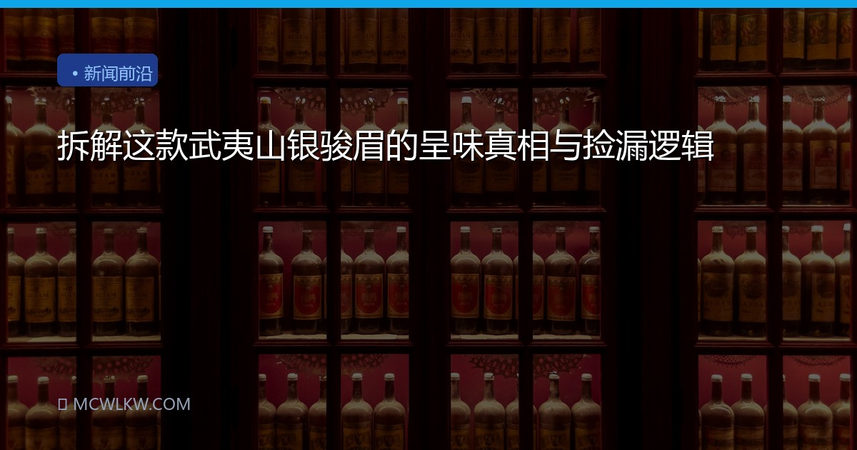 拆解这款武夷山银骏眉的呈味真相与捡漏逻辑